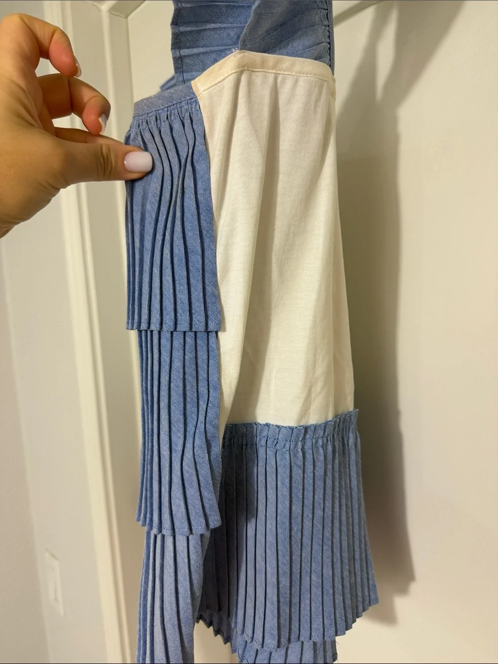 J. Crew pleated Layered Light Blue Women's Tank Top ruffle blouse size M used